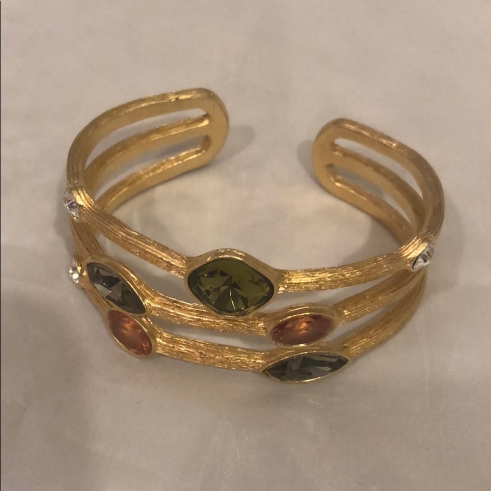 Gold multi-stone cuff - Picture 2 of 2